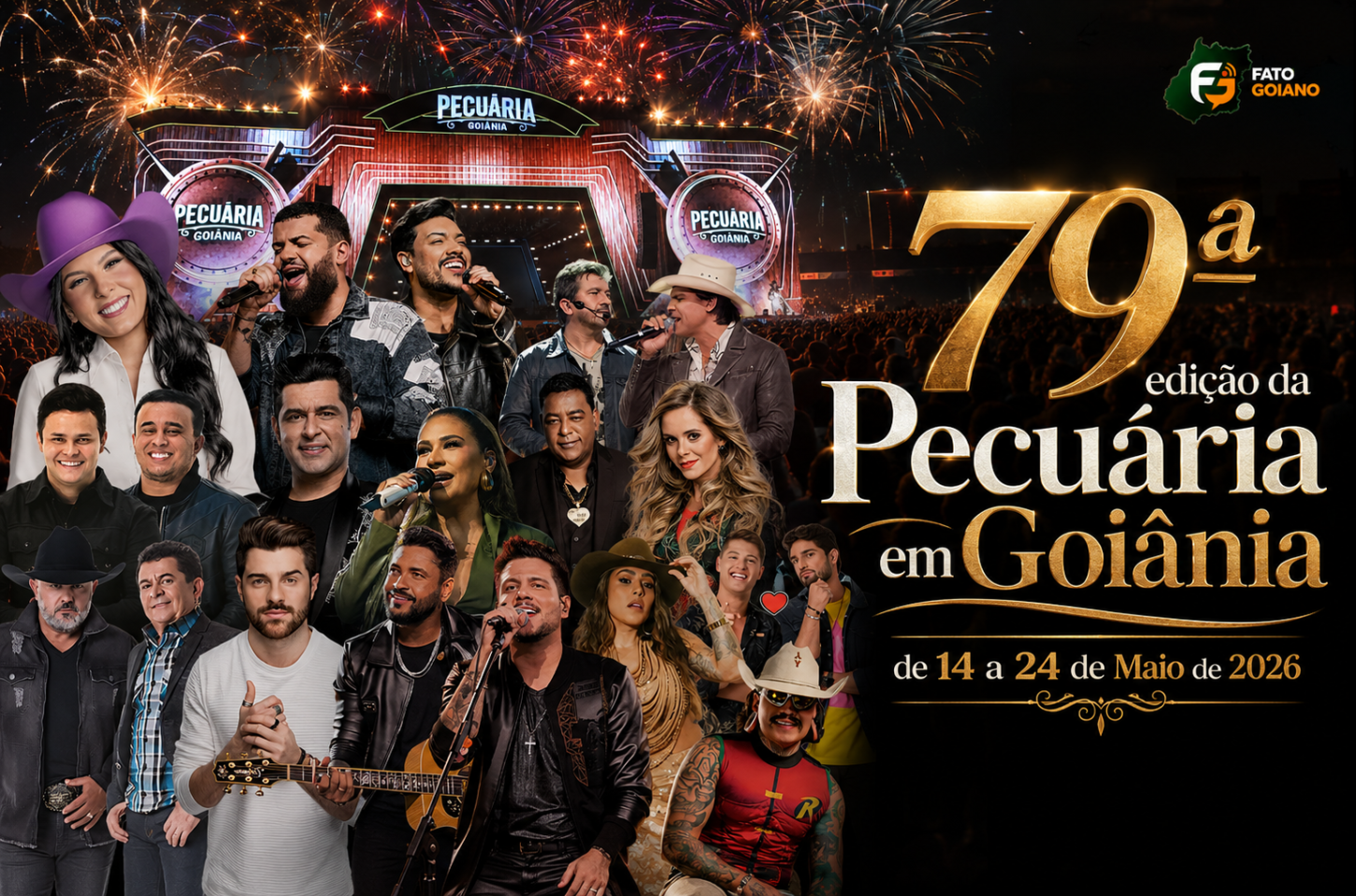 79ª Exposição Agropecuária de Goiânia, conhecida como Pecuária de Goiânia, começa nesta quinta-feira, 14 de maio de 2026