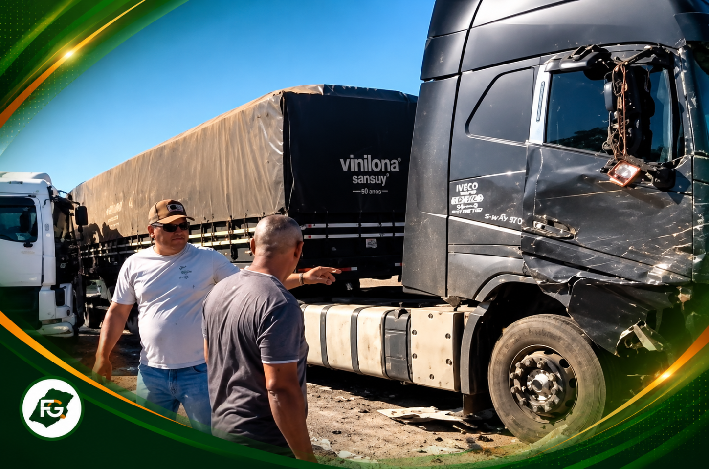 Caminhoneiro faz manobra para evitar colisão frontal na BR-153, em Jaraguá