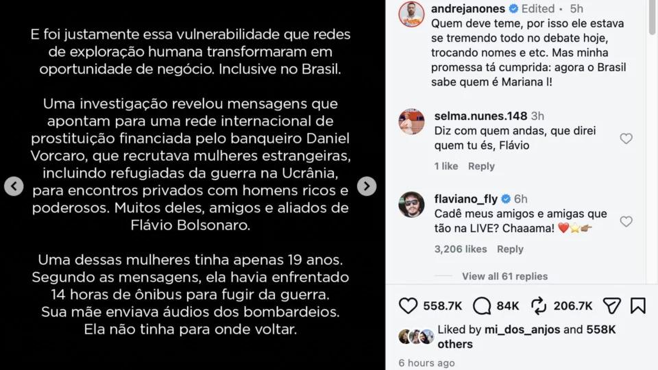Print da Publicação Fake de Janones no Instagram.